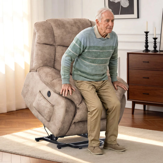 Canmov Heavy Duty Power Lift Recliner Chair for Elderly, Electric Lift Assist Recliner with Safety Motion