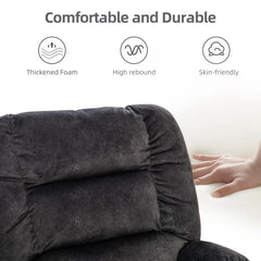 Canmov Manual Recliner Chair with Vibration Massage & Heat, Soft Fabric Lounge Chair