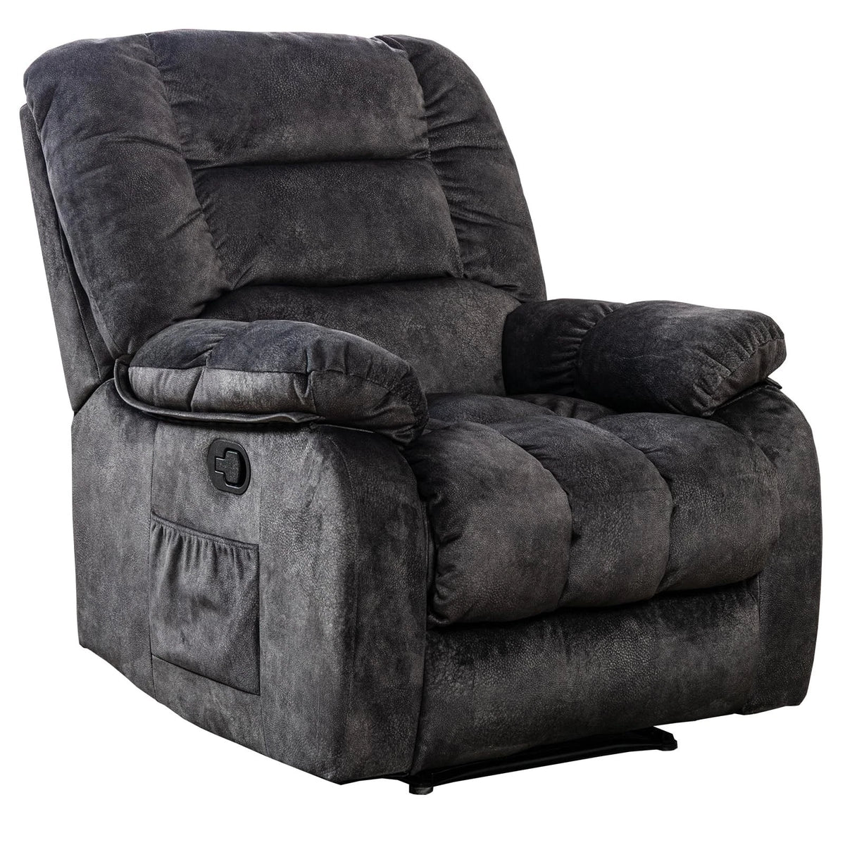 Canmov Manual Recliner Chair with Vibration Massage & Heat, Soft Fabric Lounge Chair