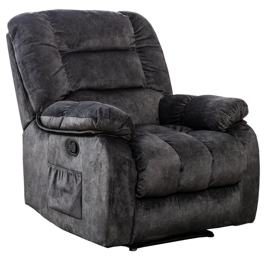 Canmov Manual Recliner Chair with Vibration Massage & Heat, Soft Fabric Lounge Chair