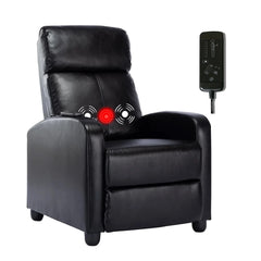 Canmov Massage Recliner Chair with 2 Vibrating Nodes, 160° Adjustable Manual Recliner, Black