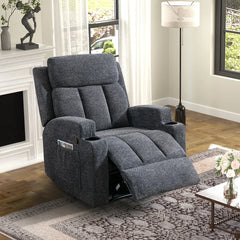 Canmov Massage Recliner Chair with Heat, Manual Reclining Chair with Cup Holder