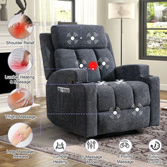 Canmov Massage Recliner Chair with Heat, Manual Reclining Chair with Cup Holder