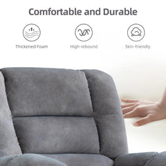 Canmov Massage Recliner Chair with Vibration & Heat, Manual Fabric Recliner Sofa