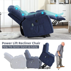 Canmov Power Lift Recliner Chair with Massage & Heat, USB Ports & 2 Cup Holders