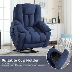 Canmov Power Lift Recliner Chair with Massage & Heat, USB Ports & 2 Cup Holders