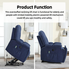 Canmov Power Lift Recliner Chair with Massage & Heat, USB Ports & 2 Cup Holders