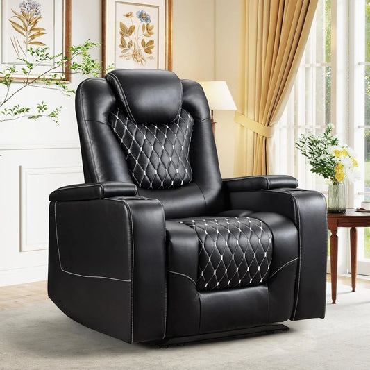 Canmov Power Recliner Chair – PU Leather Electric Reclining Chair with Adjustable Headrest