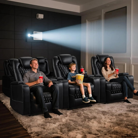 Canmov Power Recliner Chair – PU Leather Electric Reclining Chair with Adjustable Headrest