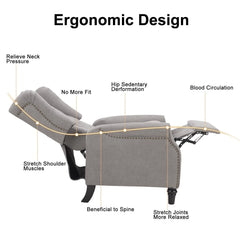 Canmov Pushback Recliner Chair, Wingback Accent Armchair with Rivet Decoration