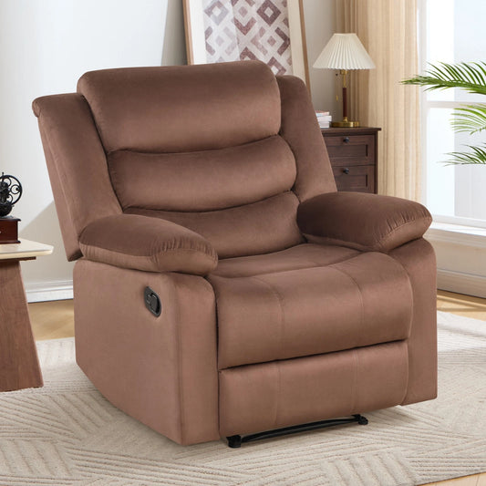 Canmov Velvet Massage Recliner Chair with Heat, Manual Reclining Single Sofa Chair