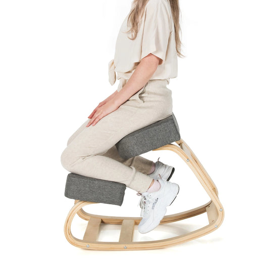 Costway Ergonomic Kneeling Chair – Rocking Office Stool for Better Posture, Grey