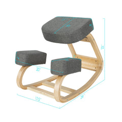 Costway Ergonomic Kneeling Chair – Rocking Office Stool for Better Posture, Grey