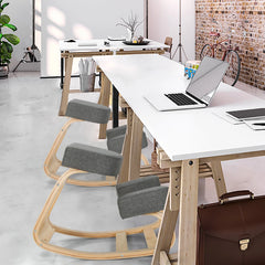 Costway Ergonomic Kneeling Chair – Rocking Office Stool for Better Posture, Grey