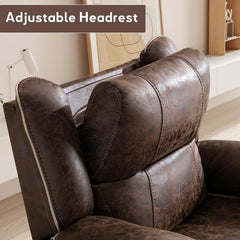 EBELLO Dual Motor Power Lift Recliner Chair with Massage & Heat, Faux Leather Electric Recliner