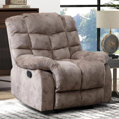 EBELLO Fabric Manual Recliner Chair, Soft Upholstered Reclining Chair with Padded Armrests