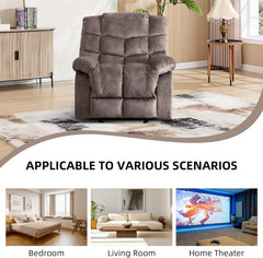 EBELLO Fabric Manual Recliner Chair, Soft Upholstered Reclining Chair with Padded Armrests
