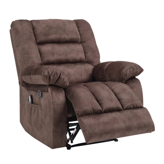 EBELLO Manual Recliner Chair with Heat & Massage, Soft Fabric Padded Single Sofa Chair