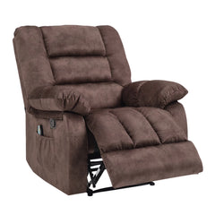 EBELLO Manual Recliner Chair with Heat & Massage, Soft Fabric Padded Single Sofa Chair