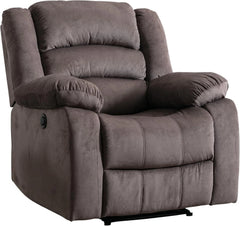 EBELLO Oversized Power Recliner Chair – Soft Fabric Electric Reclining Sofa, Brown