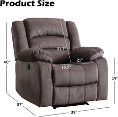 EBELLO Oversized Power Recliner Chair – Soft Fabric Electric Reclining Sofa, Brown