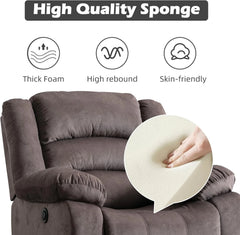 EBELLO Oversized Power Recliner Chair – Soft Fabric Electric Reclining Sofa, Brown