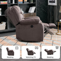 EBELLO Oversized Power Recliner Chair – Soft Fabric Electric Reclining Sofa, Brown