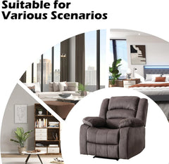 EBELLO Oversized Power Recliner Chair – Soft Fabric Electric Reclining Sofa, Brown