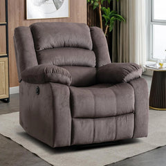 EBELLO Oversized Power Recliner Chair – Soft Fabric Electric Reclining Sofa, Brown