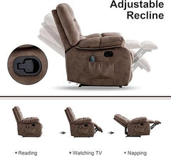 EBELLO Overstuffed Massage Recliner Chair with Heat & Massage for Living Room