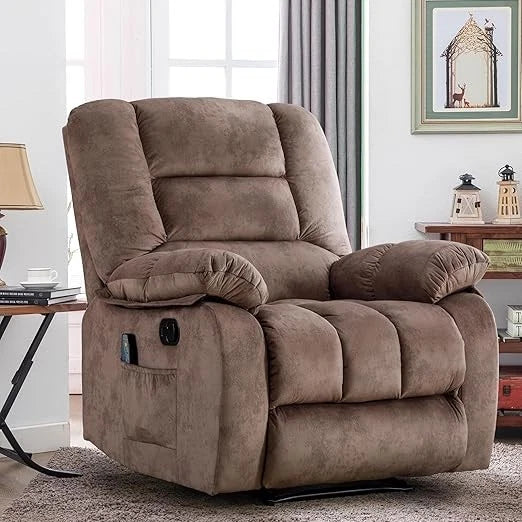 EBELLO Overstuffed Massage Recliner Chair with Heat & Massage for Living Room