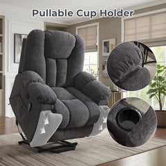 EBELLO Power Lift Recliner Chair with Massage & Heat, USB Ports & Cup Holders