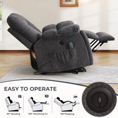 EBELLO Power Lift Recliner Chair with Massage & Heat, USB Ports & Cup Holders