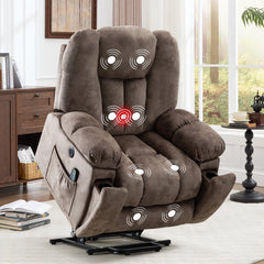 EBELLO Power Lift Recliner Chair with Massage & Heat, Wide Overstuffed Electric Recliner
