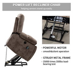 EBELLO Power Lift Recliner Chair with Massage & Heat, Wide Overstuffed Electric Recliner