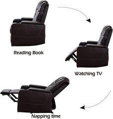 EBELLO Power Recliner Chair, Faux Leather Reclining Chair with USB Ports, Cup Holders & Storage