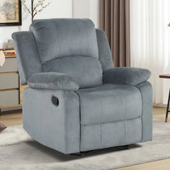 EBELLO Soft Fabric Manual Recliner Chair, Overstuffed Single Sofa Lounge Chair