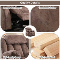 EBELLO Swivel Rocker Recliner Chair with Massage & Heat, Manual Reclining Chair with Vibration