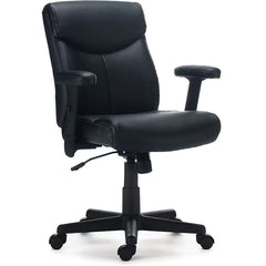 Ergonomic Faux Leather Task Chair – Adjustable Height Swivel Office Desk Chair