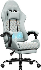 Ergonomic Gaming Chair with Footrest & Lumbar Massager – Reclining Gamer Computer Chair