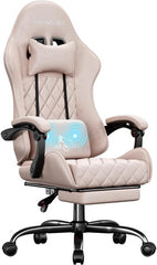 Ergonomic Gaming Chair with Footrest & Lumbar Massager – Reclining Gamer Computer Chair