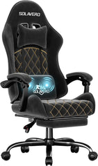 Ergonomic Gaming Chair with Footrest & Lumbar Massager – Reclining Gamer Computer Chair