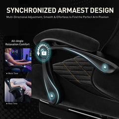 Ergonomic Gaming Chair with Footrest & Lumbar Massager – Reclining Gamer Computer Chair