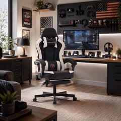 Ergonomic Gaming Office Chair with Footrest – High Back Computer Desk Chair