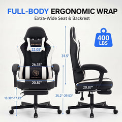 Ergonomic Gaming Office Chair with Footrest – High Back Computer Desk Chair