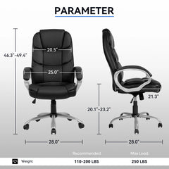 Ergonomic High-Back Executive Office Chair – Adjustable Swivel Desk & Computer Chair