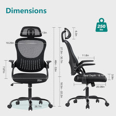 Ergonomic High-Back Mesh Office Chair – Rolling Computer Desk & Work Task Chair