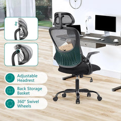 Ergonomic High-Back Mesh Office Chair – Rolling Computer Desk & Work Task Chair