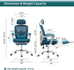 Ergonomic High Back Office Chair – Adjustable Lumbar Support Computer Desk Chair