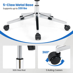 Ergonomic Leather Executive Office Chair – Adjustable Lumbar Support Desk Chair
